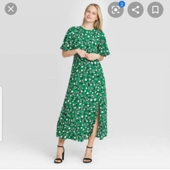 Who What Wear Dresses & Skirts - NEW Who What Wear Green Shadow Vine Floral Dress